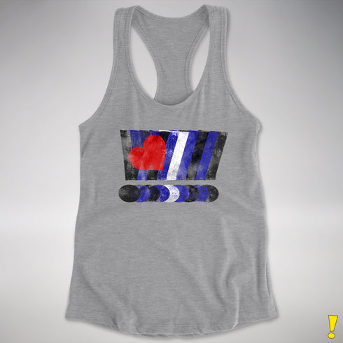 Distressed Leather Pride Exclamation Points Racerback Tank